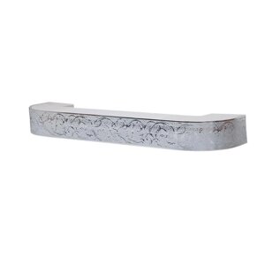 Потолочный карниз двухрядный "Вензель", 180 см, цвет серебро светло-серый