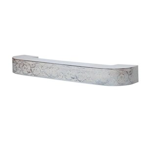 Потолочный карниз двухрядный "Вензель", 260 см, цвет серебро слоновая кость
