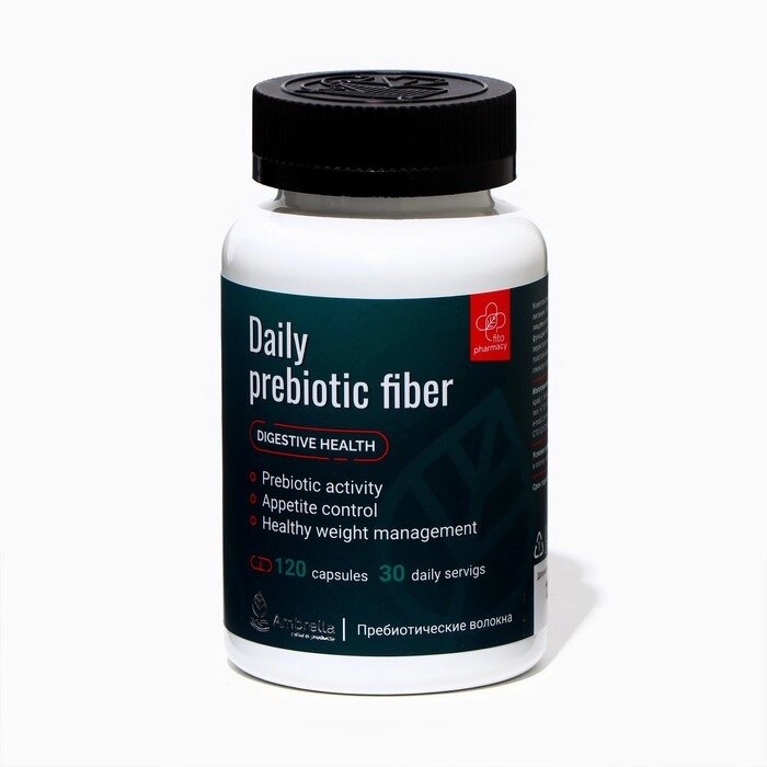 Пребиотические волокна Daily prebiotic fiber, 120 капсул по 0,5 г от компании Интернет-гипермаркет «MALL24» - фото 1