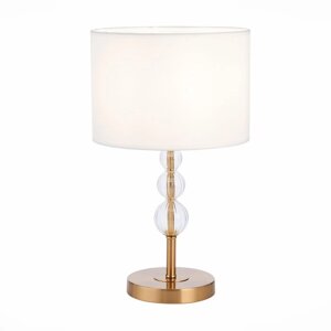 Прикроватная лампа E14, 1x40W, 44,5x26 см, цвет латунь, прозрачный, белый