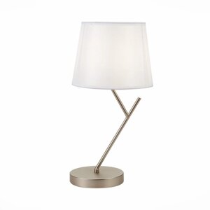 Прикроватная лампа E14, 1x40W, 44x22 см, цвет никель, белый