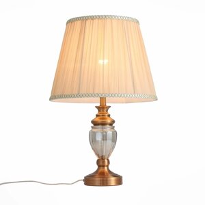 Прикроватная лампа E27, 1x60W, 50x30 см, цвет бронза, бежевый