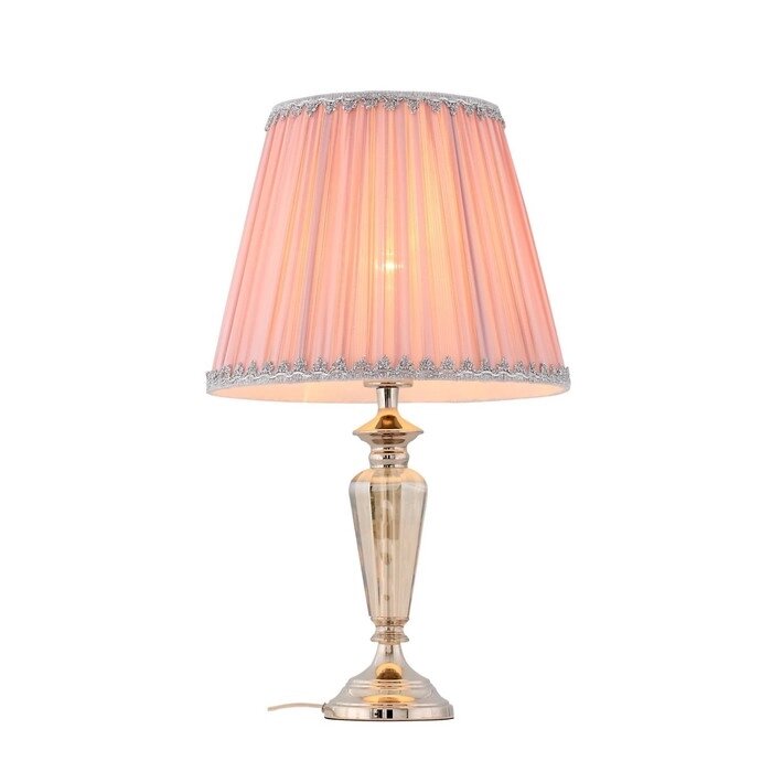 Прикроватная лампа E27, 1x60W, 54x32 см, цвет хром, пыльная роза от компании Интернет-гипермаркет «MALL24» - фото 1