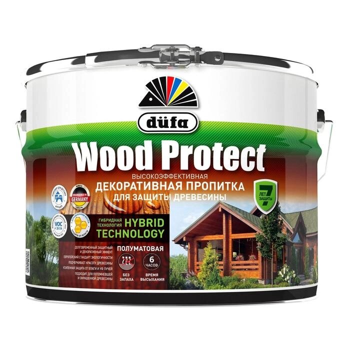 Пропитка düfa для защиты древесины WOOD PROTECT, орех, полуматовая, 2,5л от компании Интернет-гипермаркет «MALL24» - фото 1