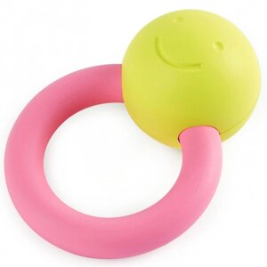 Прорезыватель - погремушка Hape "Улыбка", игрушка для малышей, с розовым колесом