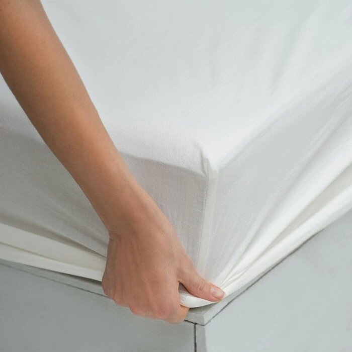Простыня на резинке "Бойл", размер 200х160х25 см, цвет белый от компании Интернет-гипермаркет «MALL24» - фото 1