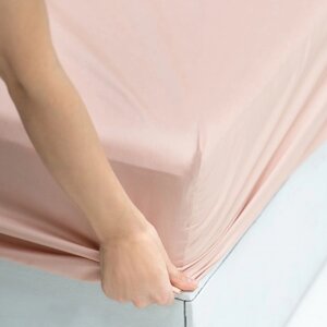 Простыня на резинке "Ферги", размер 200х160х25 см, цвет бежево-розовый