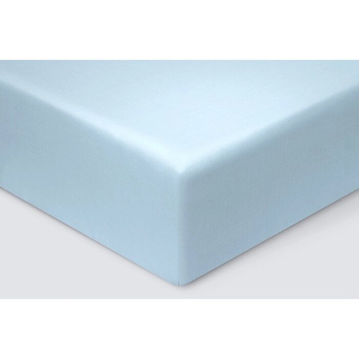 Простыня на резинке "Моноспейс", размер 90х200х23 см, цвет голубой от компании Интернет-гипермаркет «MALL24» - фото 1