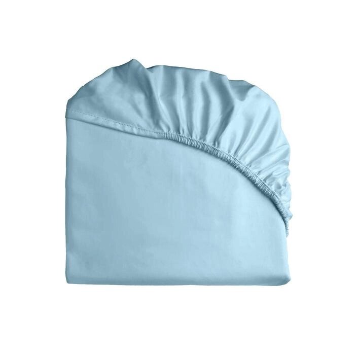 Простыня Satin Luxe, размер 140х200х25 см, цвет голубой от компании Интернет-гипермаркет «MALL24» - фото 1