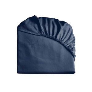 Простыня Satin Luxe, размер 90х200х25 см, цвет темно-синий