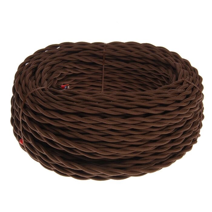 Провод Bironi, 2*1 ,5, витой, коричневый  1шт-50м от компании Интернет-гипермаркет «MALL24» - фото 1