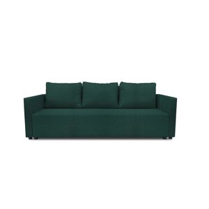 Прямой диван "Алиса 4", механизм еврокнижка, рогожка, цвет bahama plus emerald