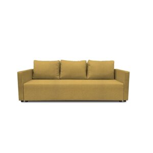 Прямой диван "Алиса 4", механизм еврокнижка, рогожка, цвет bahama plus yellow