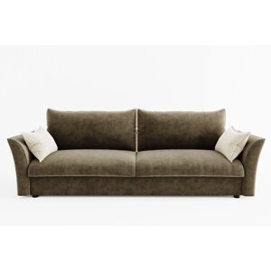 Прямой диван "Барселона", механизм пантограф, велюр, цвет селфи 03 / селфи 01
