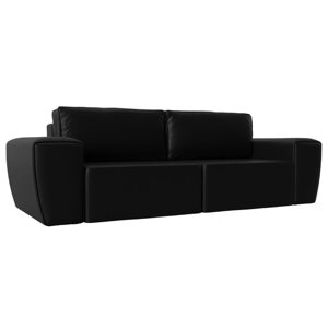 Прямой диван "Беккер", механизм еврокнижка, экокожа, цвет чёрный