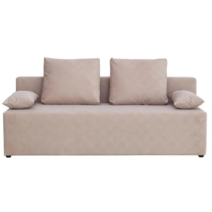 Прямой диван "Бёрн", механизм еврокнижка, велюр, цвет бежевый от компании Интернет-гипермаркет «MALL24» - фото 1