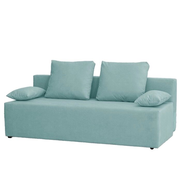 Прямой диван "Бёрн", механизм еврокнижка, велюр, цвет бирюзовый от компании Интернет-гипермаркет «MALL24» - фото 1