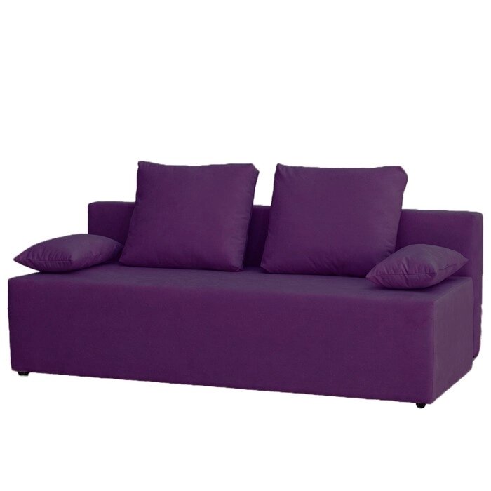Прямой диван "Бёрн", механизм еврокнижка, велюр, цвет фиолетовый от компании Интернет-гипермаркет «MALL24» - фото 1