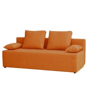Прямой диван "Бёрн", механизм еврокнижка, велюр, цвет оранжевый