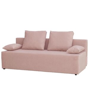 Прямой диван "Бёрн", механизм еврокнижка, велюр, цвет розовый