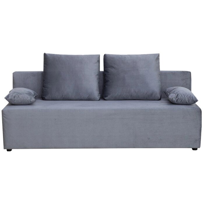 Прямой диван "Бёрн", механизм еврокнижка, велюр, цвет серый от компании Интернет-гипермаркет «MALL24» - фото 1