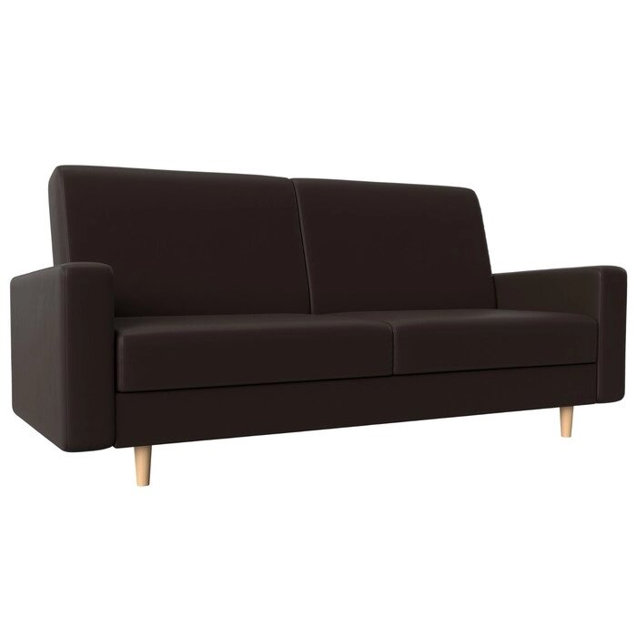 Прямой диван "Бонн", механизм книжка, экокожа, цвет коричневый от компании Интернет-гипермаркет «MALL24» - фото 1