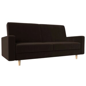 Прямой диван "Бонн", механизм книжка, микровельвет, цвет коричневый