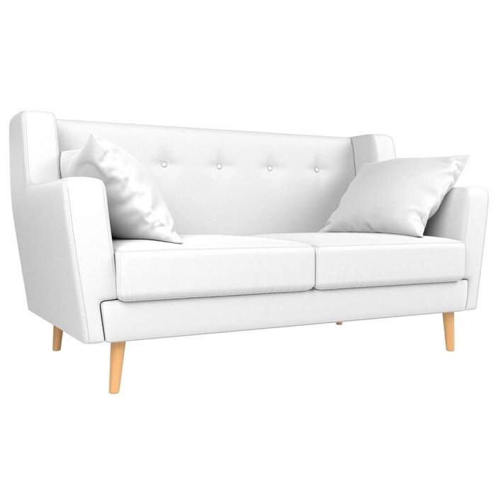 Прямой диван "Брайтон 2", экокожа, цвет белый от компании Интернет-гипермаркет «MALL24» - фото 1
