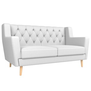 Прямой диван "Брайтон 2 Люкс", экокожа, цвет белый