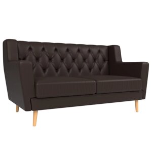 Прямой диван "Брайтон 2 Люкс", экокожа, цвет коричневый