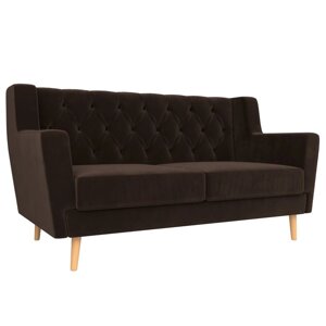 Прямой диван "Брайтон 2 Люкс", микровельвет, цвет коричневый