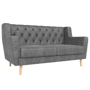 Прямой диван "Брайтон 2 Люкс", рогожка, цвет серый