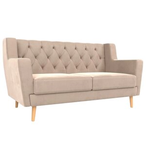 Прямой диван "Брайтон 2 Люкс", велюр, цвет бежевый