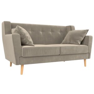 Прямой диван "Брайтон 2", микровельвет, цвет бежевый