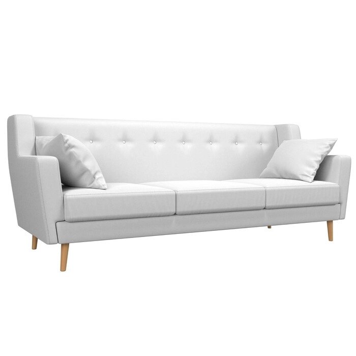 Прямой диван "Брайтон 3", экокожа, цвет белый от компании Интернет-гипермаркет «MALL24» - фото 1