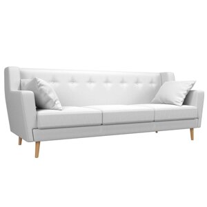 Прямой диван "Брайтон 3", экокожа, цвет белый