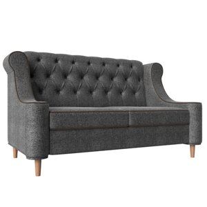 Прямой диван "Бронкс", рогожка, цвет серый / коричневый
