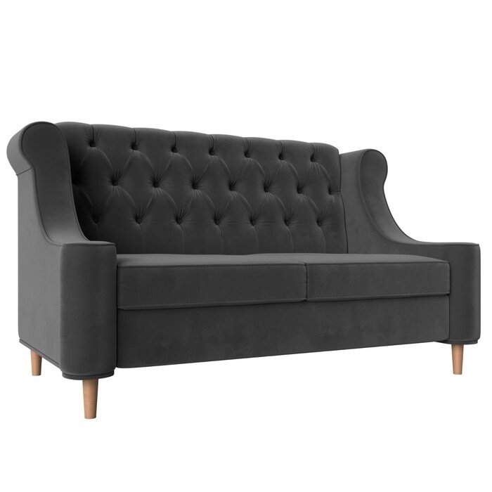 Прямой диван "Бронкс", велюр, цвет серый от компании Интернет-гипермаркет «MALL24» - фото 1
