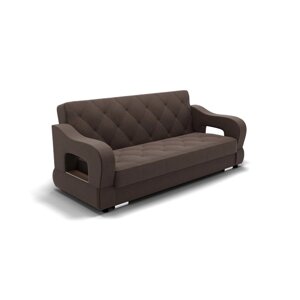 Прямой диван "Бруно 2", с подлокотниками, механизм книжка, НПБ, велюр, гелекси лайт 004