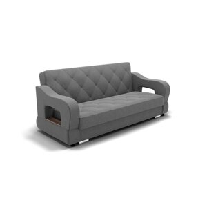 Прямой диван "Бруно 2", с подлокотниками, механизм книжка, НПБ, велюр, гелекси лайт 021
