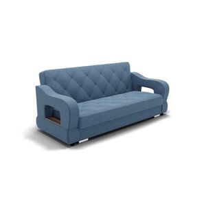 Прямой диван "Бруно 2", с подлокотниками, механизм книжка, НПБ, велюр, гелекси лайт 022