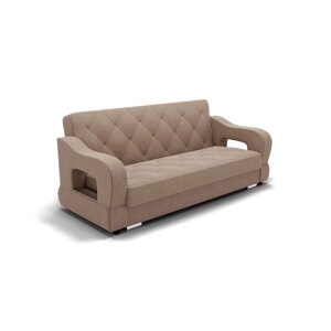 Прямой диван "Бруно 2", с подлокотниками, механизм книжка, НПБ, велюр, гелекси лайт 023