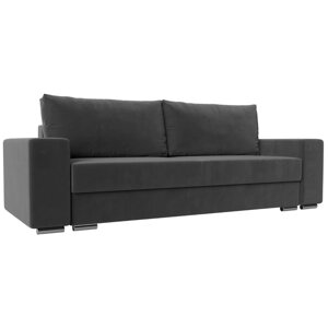 Прямой диван "Дрезден", механизм пантограф, велюр, цвет серый