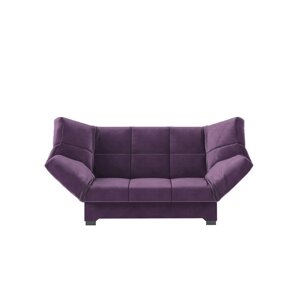 Прямой диван "Джакарта", механизм клик-кляк, велюр, цвет фиолетовый