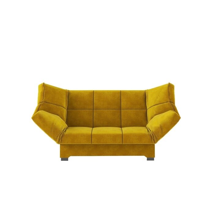 Прямой диван "Джакарта", механизм клик-кляк, велюр, цвет горчичный от компании Интернет-гипермаркет «MALL24» - фото 1