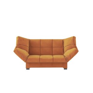 Прямой диван "Джакарта", механизм клик-кляк, велюр, цвет оранжевый