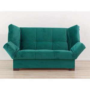 Прямой диван "Джакарта", механизм клик-кляк, велюр, цвет зелёный