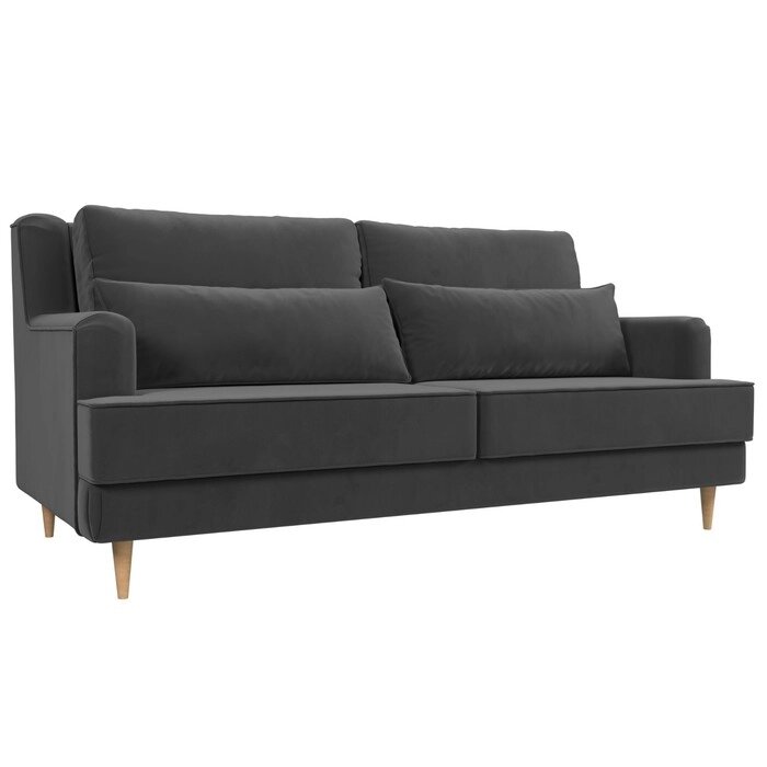 Прямой диван "Джерси", велюр, цвет серый от компании Интернет-гипермаркет «MALL24» - фото 1