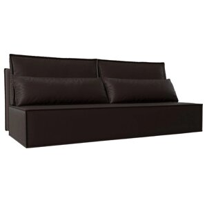 Прямой диван "Фабио Лайт", механизм еврокнижка, экокожа, цвет коричневый