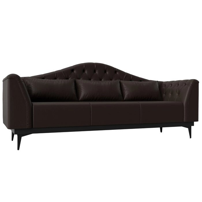 Прямой диван "Флорида", экокожа, цвет коричневый от компании Интернет-гипермаркет «MALL24» - фото 1